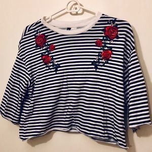 Adorable embroidered crop top